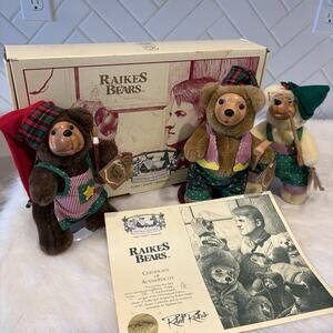 Robert Raikes Christmas Craftsmen Bears Set Tinker Sawyer Rembrandt COA Box
